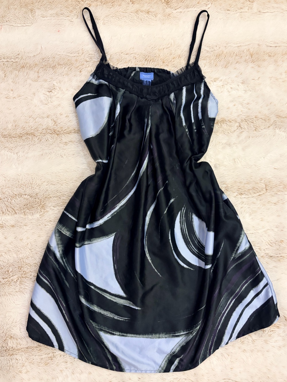 🖤 Vintage Y2K Simply Vera Vera Wang Abstract Slip Mini Dress Lingerie Going Out